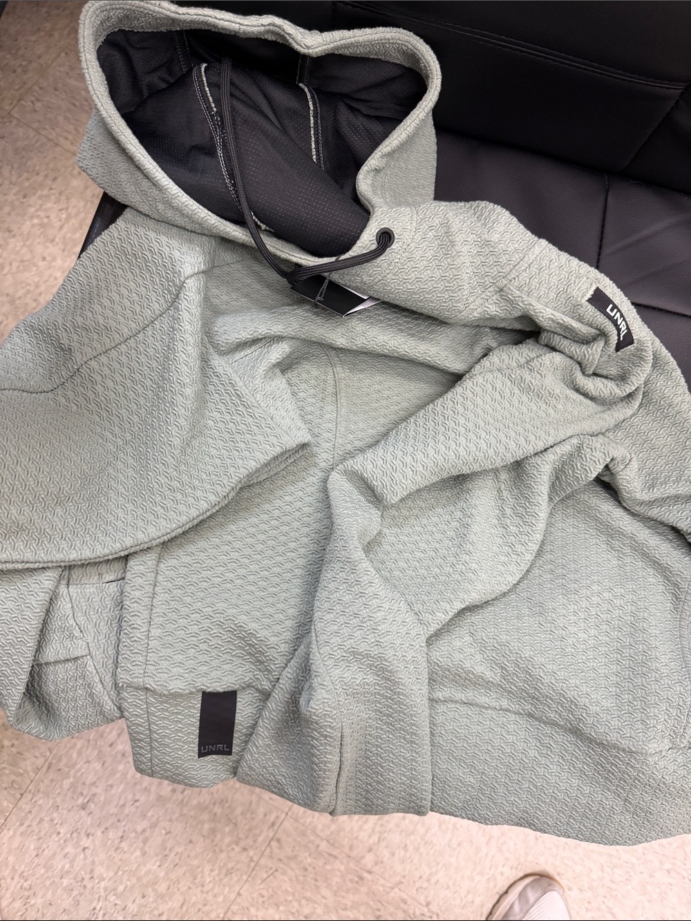 UNRL Eucalyptus Green Textured Hoodie